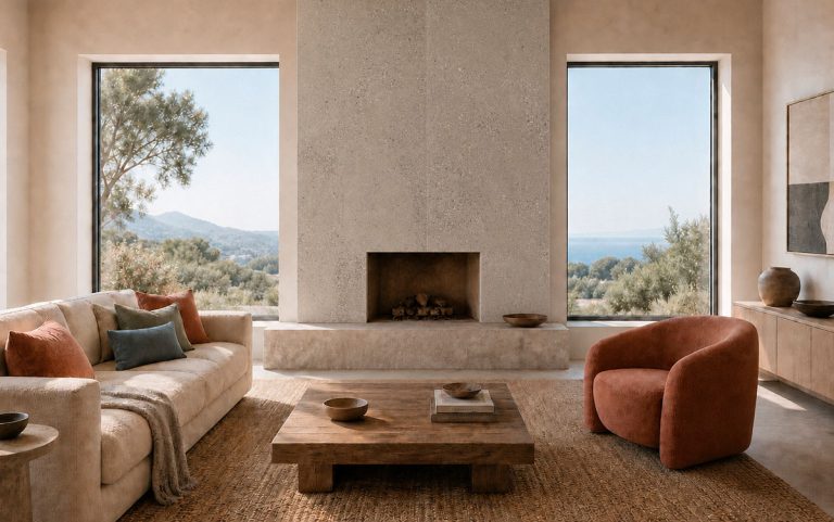 Interior con revestimiento DISEGNA Quartz Piedra