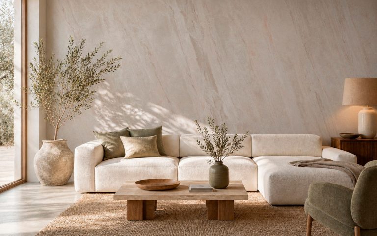 Interior con revestimiento DISEGNA Quartz Terracota